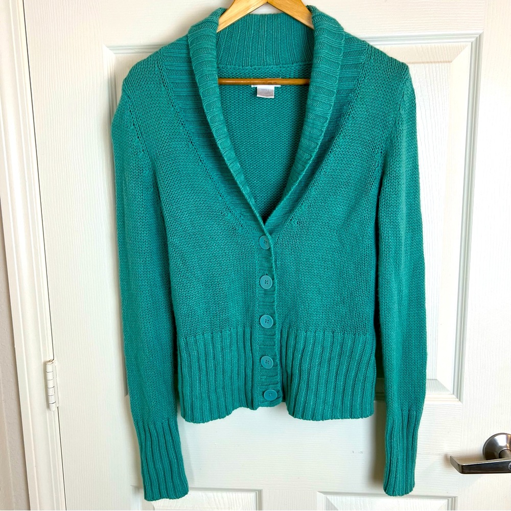 Button Up V-Neck Cardigan Sweater